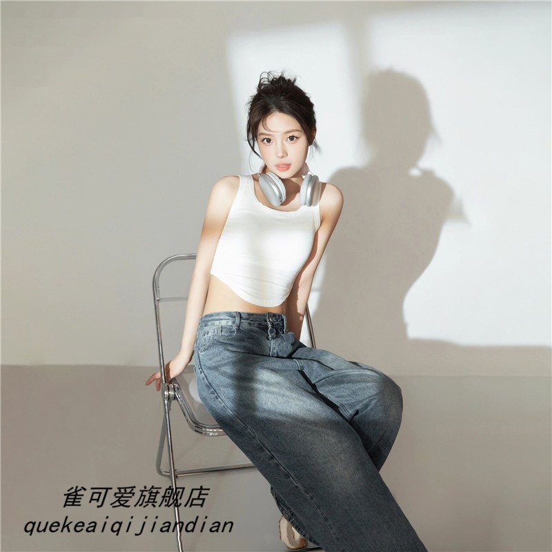 影楼新款韩系小清新感少女写真衣服女牛仔时尚甜酷个人艺术照服装