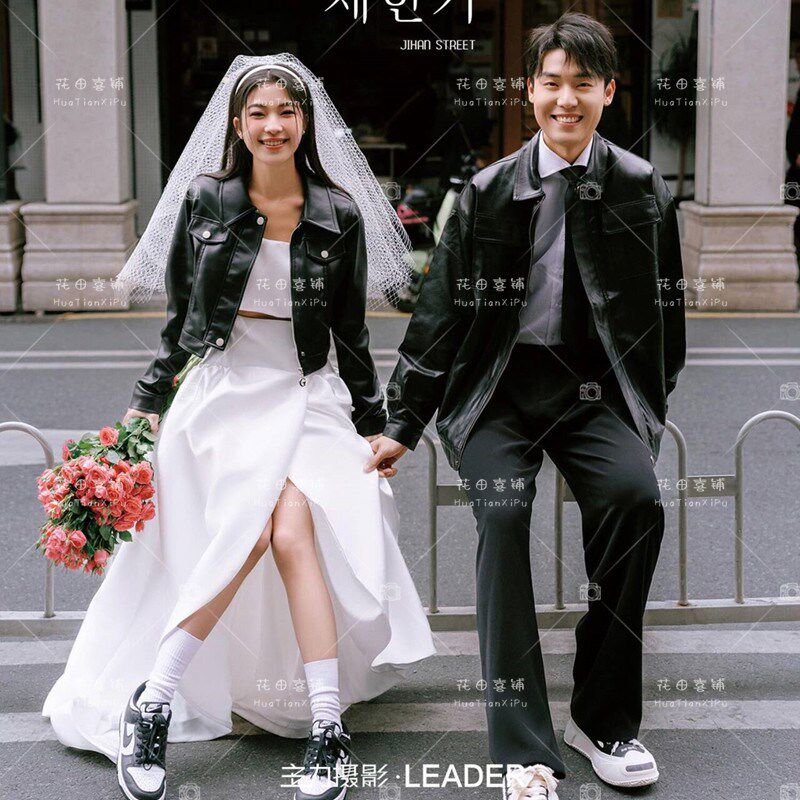 新款婚纱摄影照主题韩系情侣装结婚登记领证街拍礼服艺术照摄影服