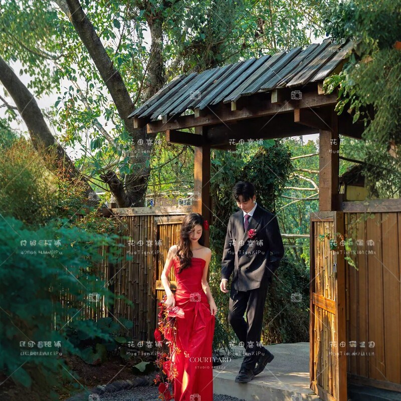 影楼喜嫁婚纱摄影外景旅拍森甜美旅拍晨袍显瘦结婚礼服馆拍照礼服