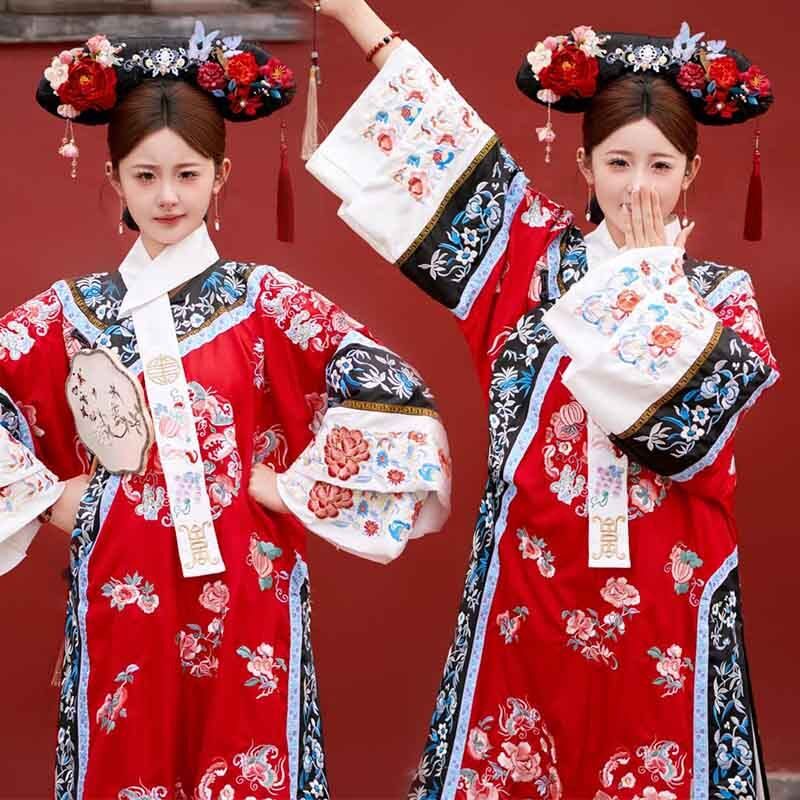 清朝格格服装女装贵妃娘娘拍摄旗装宫廷汉服北京红墙写真拍照衣服
