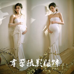 影楼新款希腊女神风孕妇照写真光影感孕妈咪大肚抹胸裙衣服在家怕