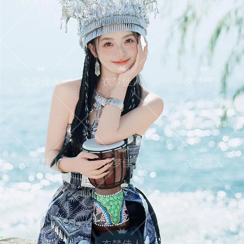 新款哈尼异域风情西双版纳苗疆少女民族风凤凰古城旅拍写真摄影服