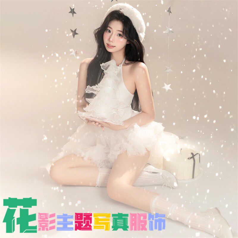 法式气质礼服背心晨袍蝴蝶结婚纱连衣裙生日小礼裙影楼成人礼服女