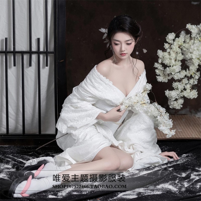 神明少女和服和风白色简约文艺复古少女洋装正装传统改良中国风