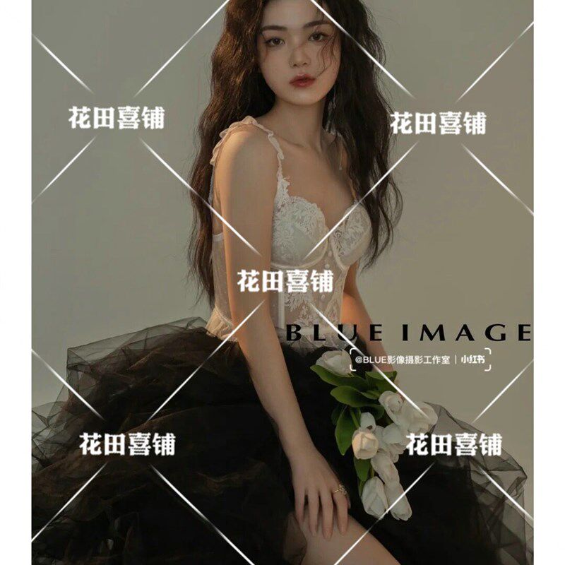 影楼主题少女写真服装黑天使唯美画报风复古艺术照蕾丝日系摄影服