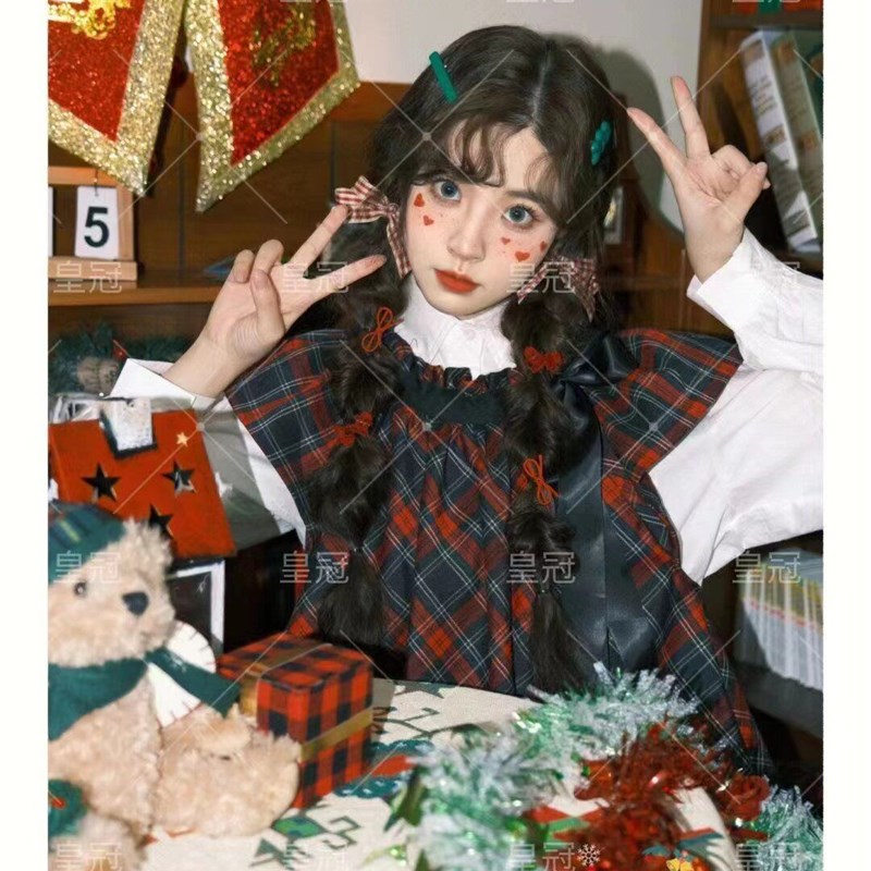 照相馆秋冬新款耶诞节主题写真服装学院风小众复古艺术照摄影洋装