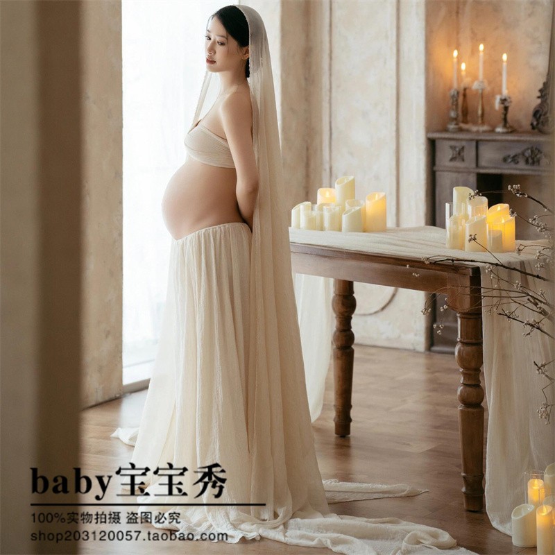 孕妇拍照服装纯欲风氛围感影楼摄影孕妈大肚照衣服在家拍摄影服