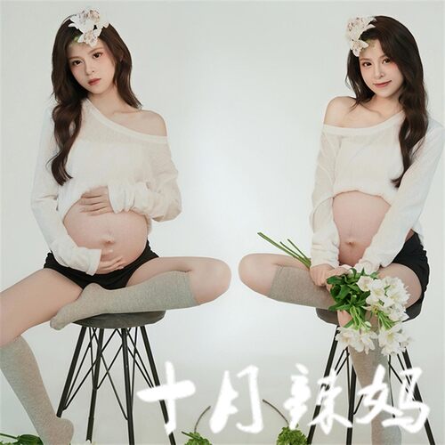 孕妇照服装影楼新款夏季拍照孕妈艺术照主题简约高级感摄影在家拍