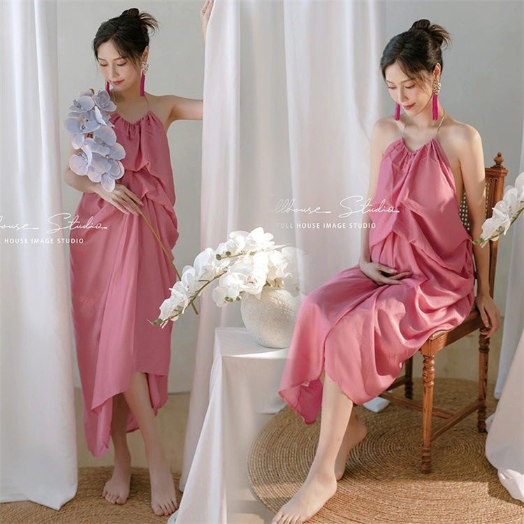 影楼新款温柔甜美孕妇服装仙气性感露背连衣裙孕妇照服装在家拍
