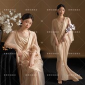 新款 主题复古光影高级禅意艺术照连衣裙摄影服 影楼写真拍照新中式