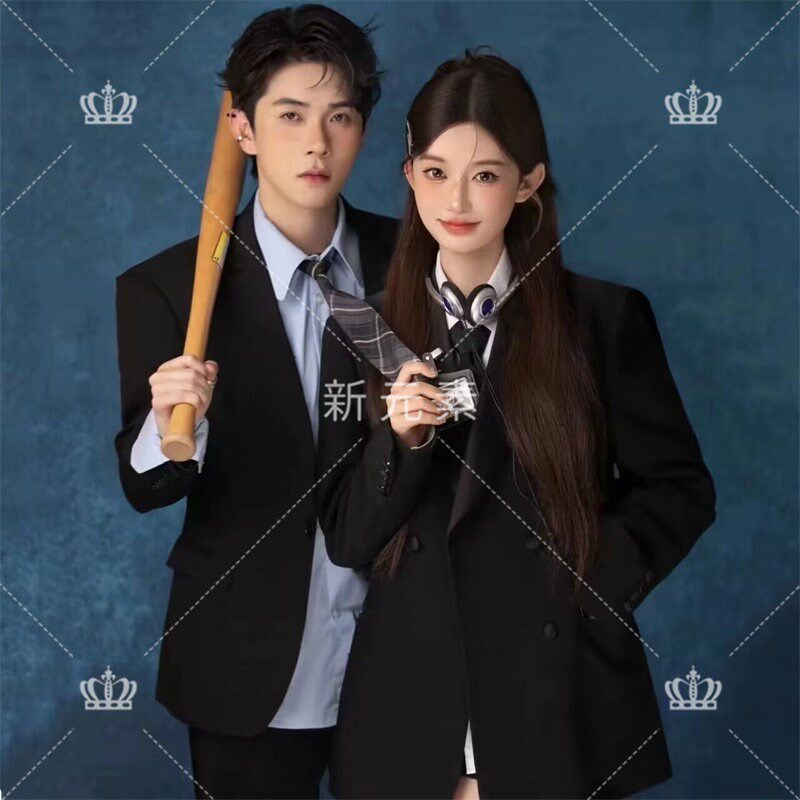影楼美式证件照甜酷风校园学院风情侣主题拍照服毕业季摄影服装