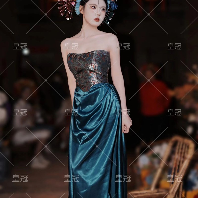 新款泉州浔埔女古风新中式簪花连衣裙网红旅拍民族风写真摄影服装