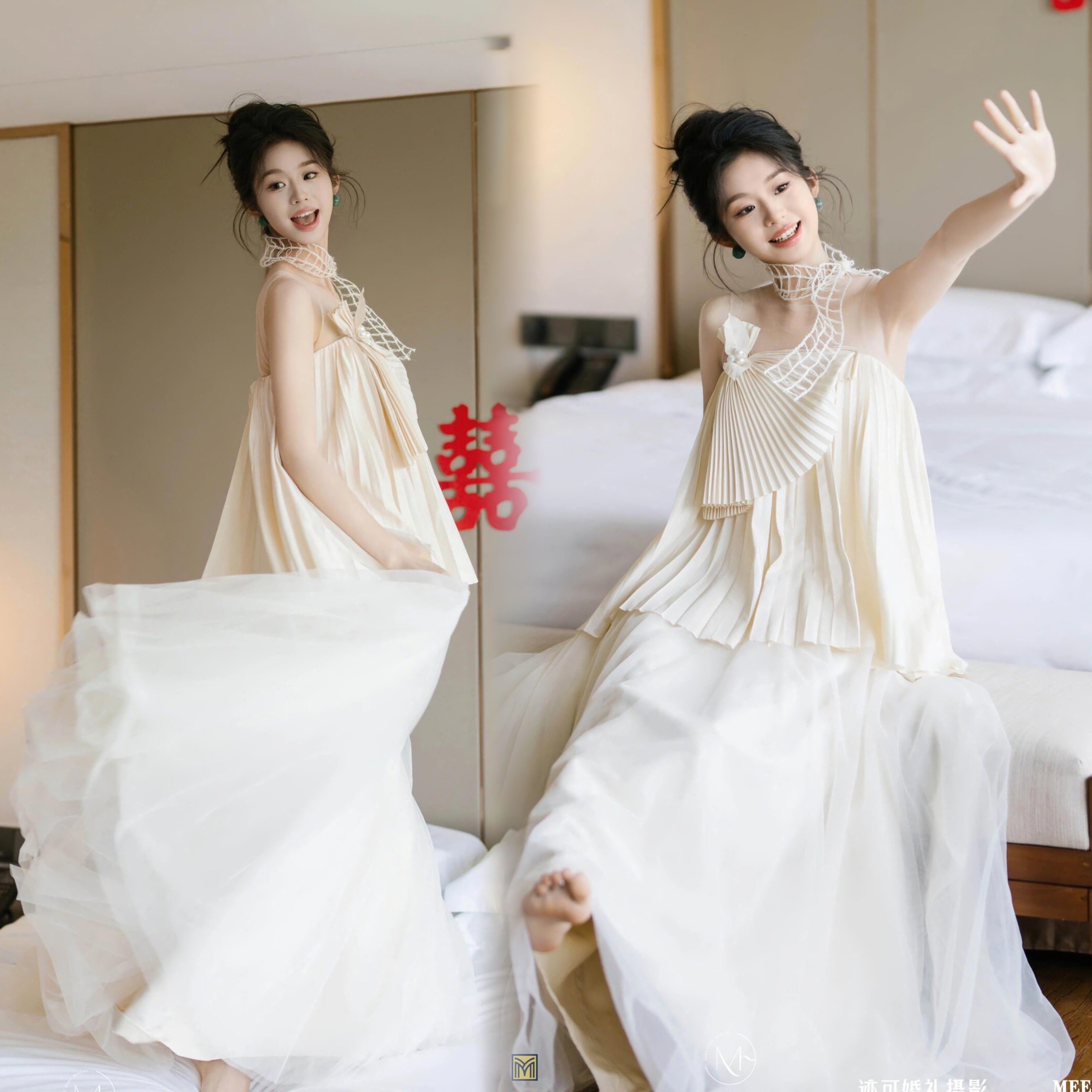 26影楼新款晨拍礼服新娘高级感百褶白色抹胸轻婚纱超仙轻奢连衣裙,个性定制/设计服务/DIY,动漫/cos制服定制/加工,淘宝优惠券,粉丝福利购,淘宝优惠卷