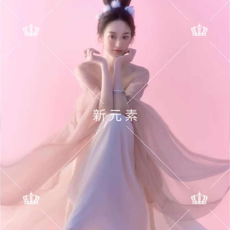 影楼新款古装汉服玉兔仙女写真服装唯美复古少女改良写真古风汉服