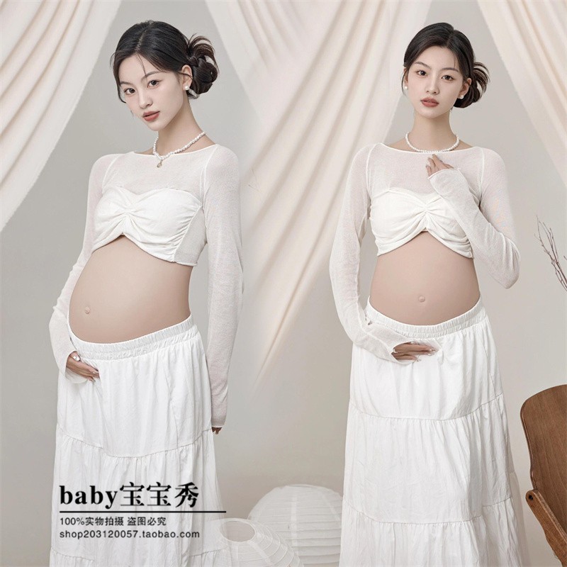 影楼新款孕妇摄影服装时尚甜美简约居家孕妈咪时尚大肚孕妇摄影服