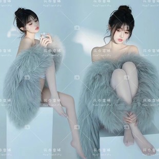 影楼新款氧气少女皮草外套时尚艺术照写真个人肖像感主题摄影服装