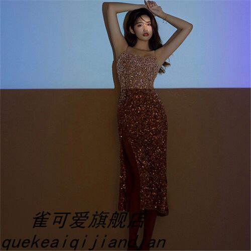 写真服装女影楼新款性感珍珠露背吊带裙氛围感少女艺术照摄影主题