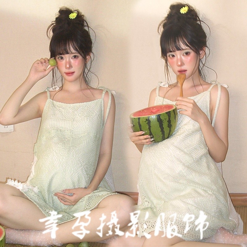 夏季新款孕妇照服装主题写真小清新甜美大肚可爱孕妈写真摄影衣服