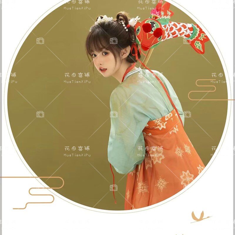 照相馆主题中国风古装拍照主题服装时尚唯美小清新唐制襦裙写真礼