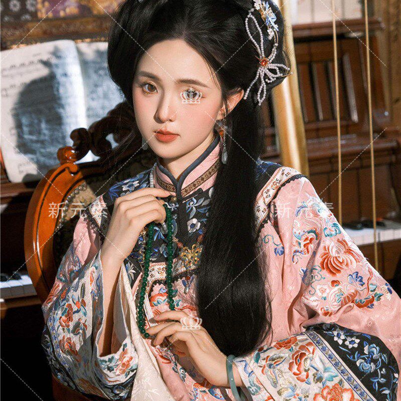 清汉服女上衣半身裙旅拍写真服装复古格格裙 闺蜜合拍旅拍汉服女