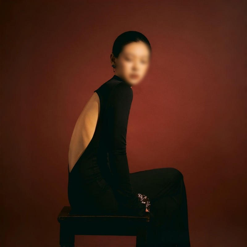 影楼新款赫本拍摄简约服饰修身复古黑色肖像写真主题露背摄影礼服