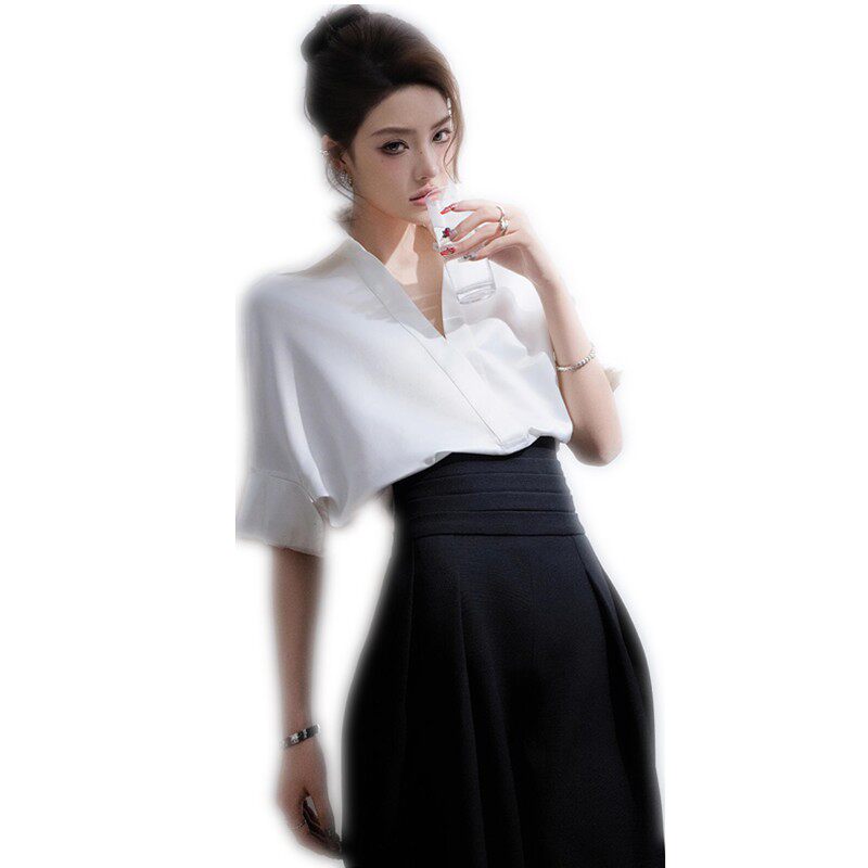 影楼新款拍照极简风情绪肖像照写真高级感衬衫女时尚写真摄影服装