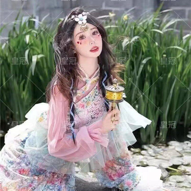2024藏服夏季改良新款套装小清新少女藏袍大理西双版纳旅拍写真服