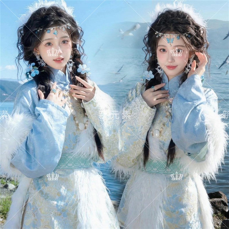 照相馆新款藏族服装云南版纳旅拍写真摄影民族风民族公主写真藏袍