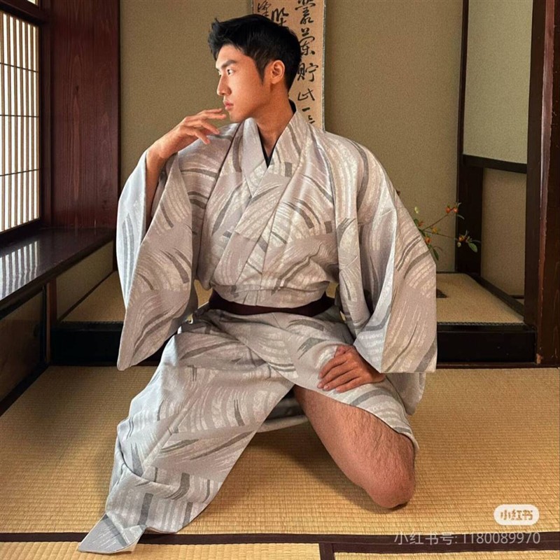 日本传统男士和服浴衣武士拍照写真日式剧本家居服日料服装套装