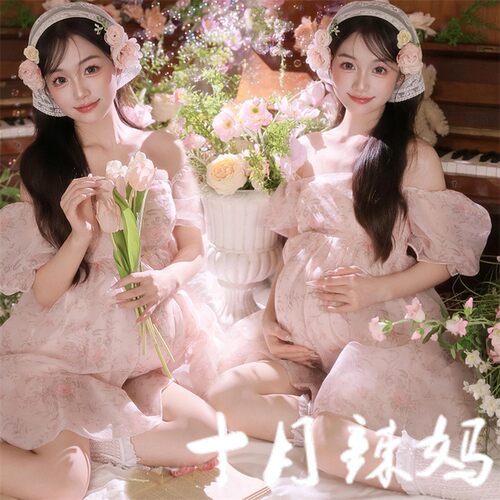 照相馆新款孕妇照服装唯美洋装甜美风孕妈咪艺术照写真衣服在家拍