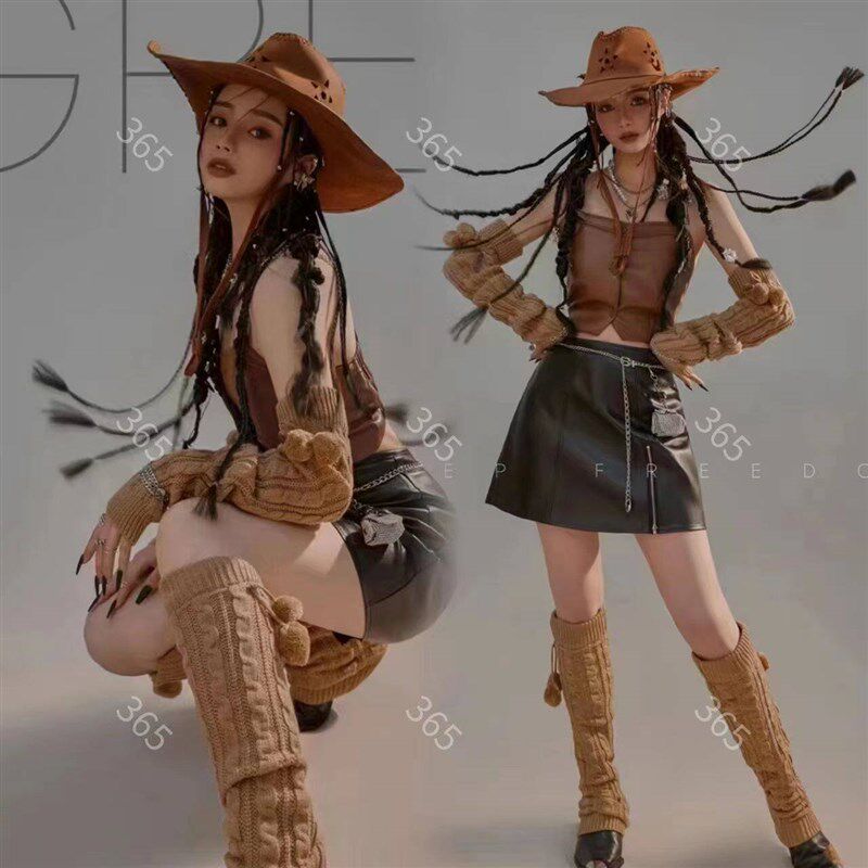 西部牛仔欧美杂志风辣妹写真服装潮拍性感个性日韩摄影主题艺术照