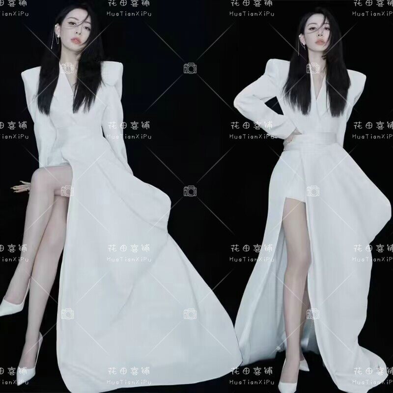 2025展会新款时装形象肖像艺术照西装裙礼服写真主题婚纱影楼服装