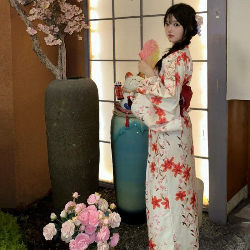 和服正装传统日本可爱少女改良照相馆写真日系和风长版神明少女服