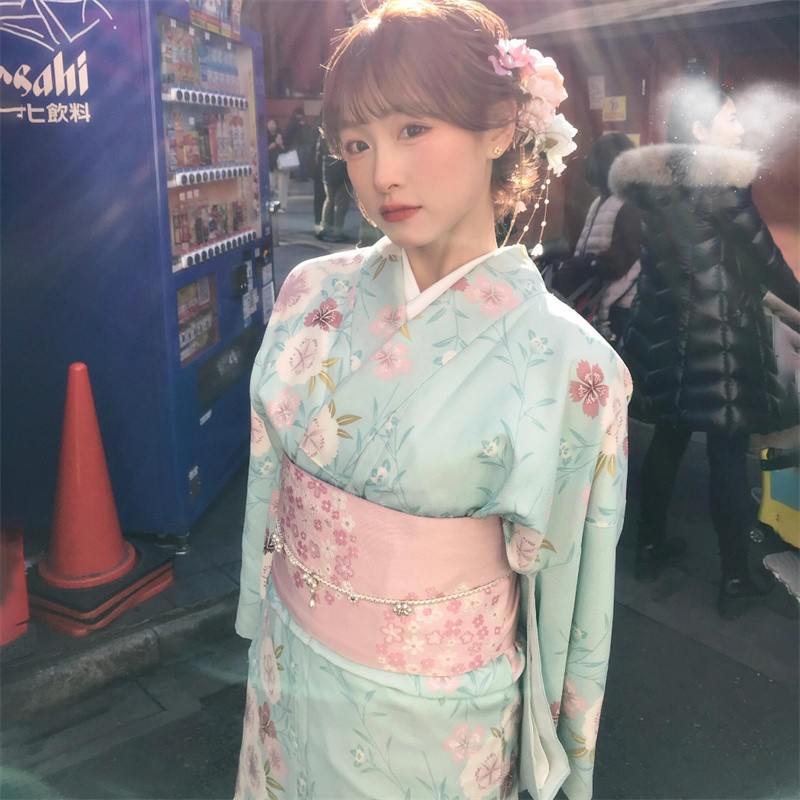新款和服改良日式传统日本写真拍照摄影神明连衣裙浴衣日系少女