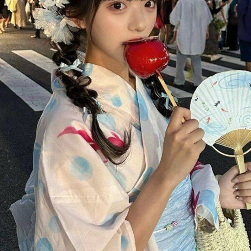 改良日式浴衣传统正装摄影拍照日系连衣裙新款神明少女和服写真