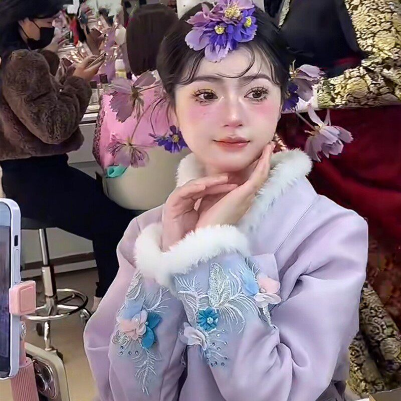 韩服加棉加厚冬季新款延吉朝鲜服女传统民族风礼服保暖冬季旅拍仙