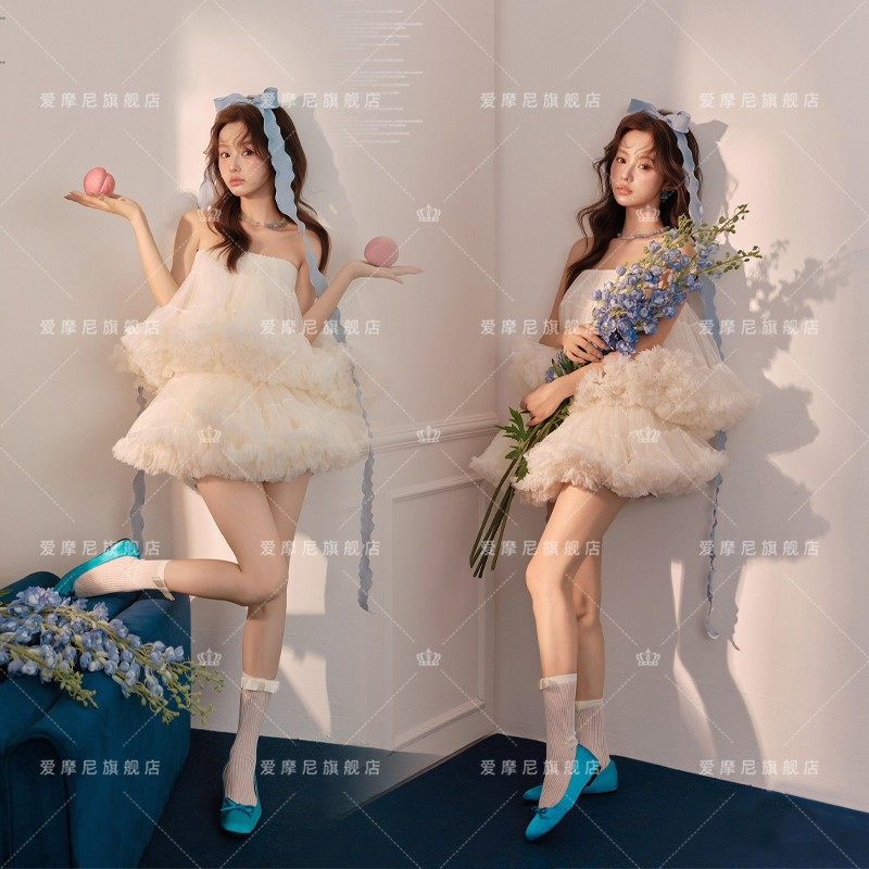 2025新款影楼主题韩系画报风氛围感小清新芭蕾蓬蓬抹胸裙甜美礼服,户外/登山/野营/旅行用品,其他户外服装,淘宝优惠券,粉丝福利购,淘宝优惠卷