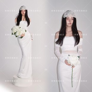 春日影楼韩系新款清冷氛围感氧气少女小清新个人艺术照写真服装