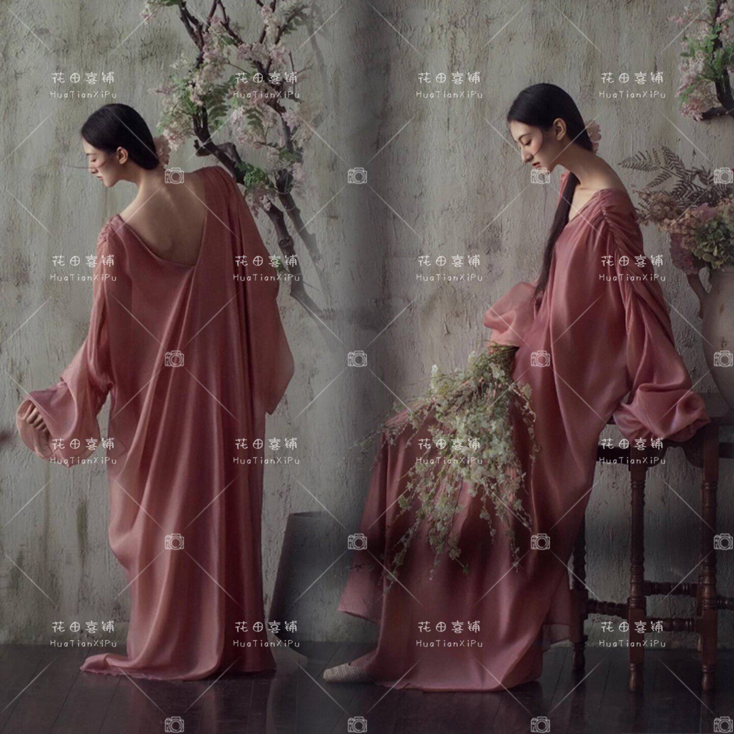 2025影楼新款画意国风新中式氛围感写真服装气质清冷感肖像摄影服