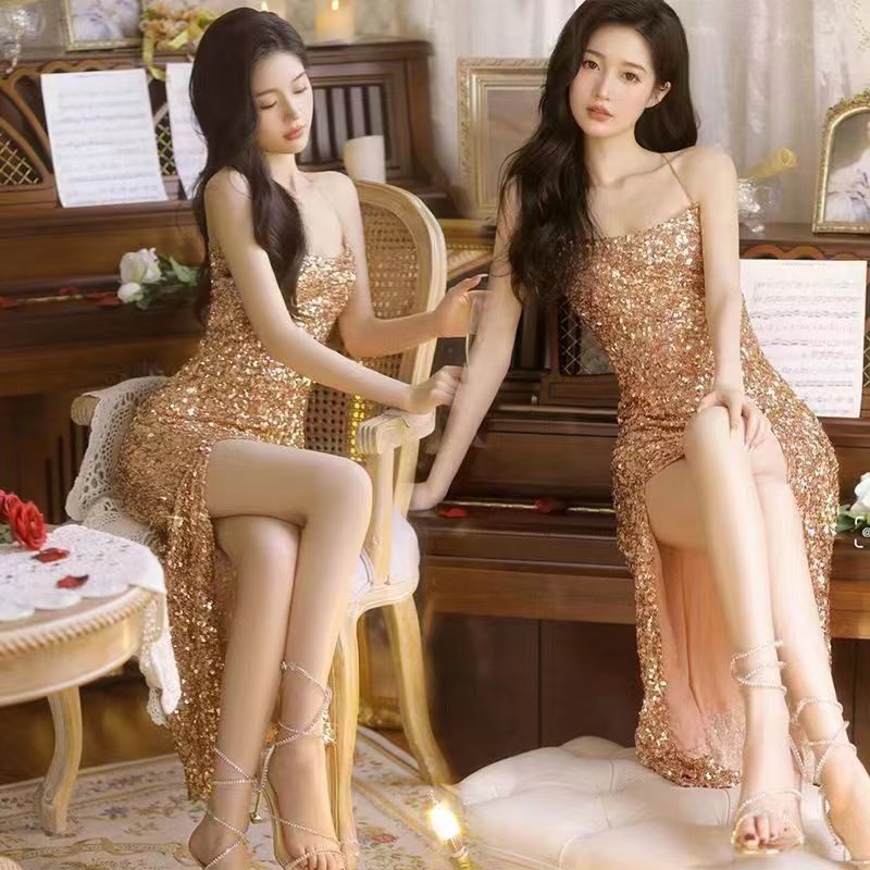 个人写真服装女影楼新款亮片性感吊带裙名媛财阀千金礼服艺术拍照,男装,其他民族服装,淘宝优惠券,粉丝福利购,淘宝优惠卷