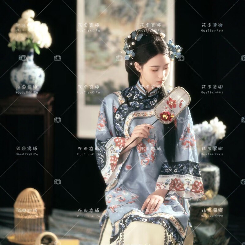 清汉女宫廷格格服复古徽商女晋商少奶奶晚清套装中式摄影写真服饰