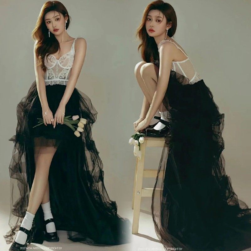 新款影楼暗黑精灵画报公主风写真主题婚纱时尚唯美纯欲艺术照服装