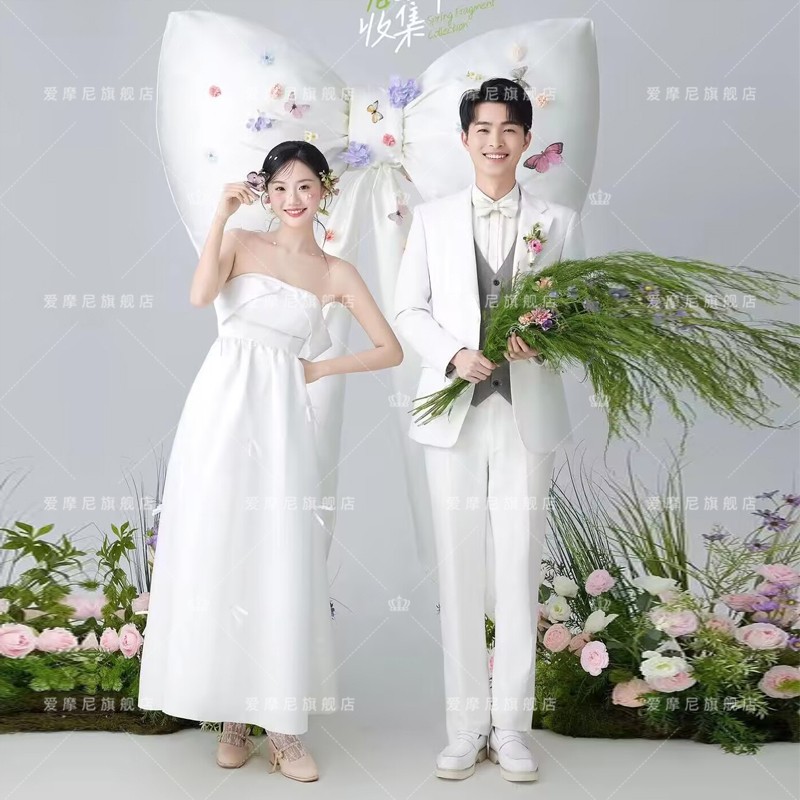 新款影楼婚纱照主题韩系情侣装结婚领证登记街拍礼服艺术照摄影服
