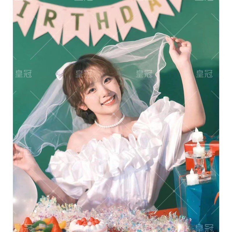 影楼主题拍照生日派对写真公主风婚纱唯美画报少女艺术照摄影服装