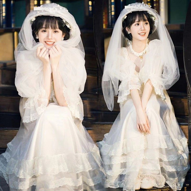 影楼主题新款法式复古轻婚纱港风礼服少女写真个人艺术照拍摄服装,个性定制/设计服务/DIY,动漫/cos制服定制/加工,淘宝优惠券,粉丝福利购,淘宝优惠卷