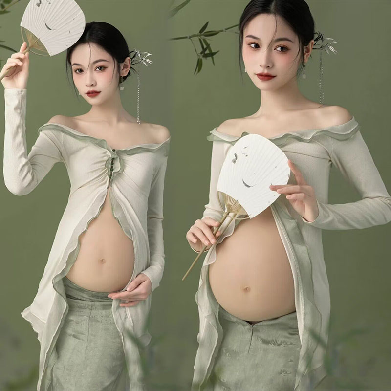 新中式中国风摄影孕妇照服装写真艺术照服饰复古风旗袍孕妇摄影服