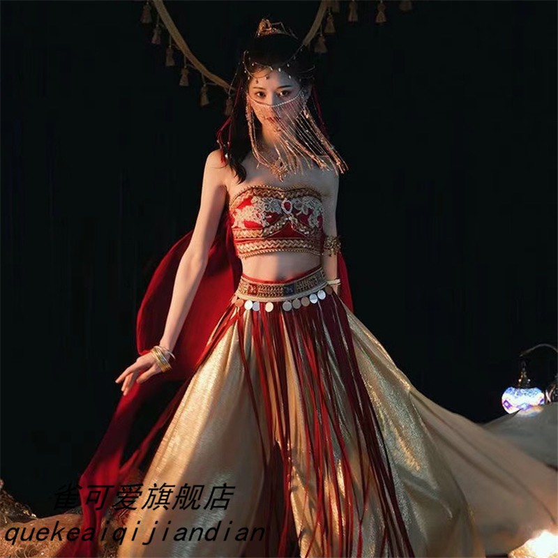 菩萨蛮汉服女汉元素西域风情演出服影楼风旅拍异域风敦煌舞蹈飞天
