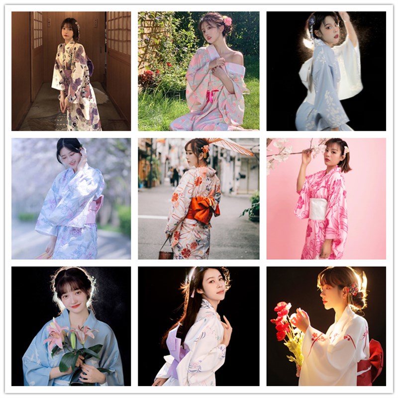日本印花和服正装女改良中国风日式和风浴衣写真连衣裙神明少女