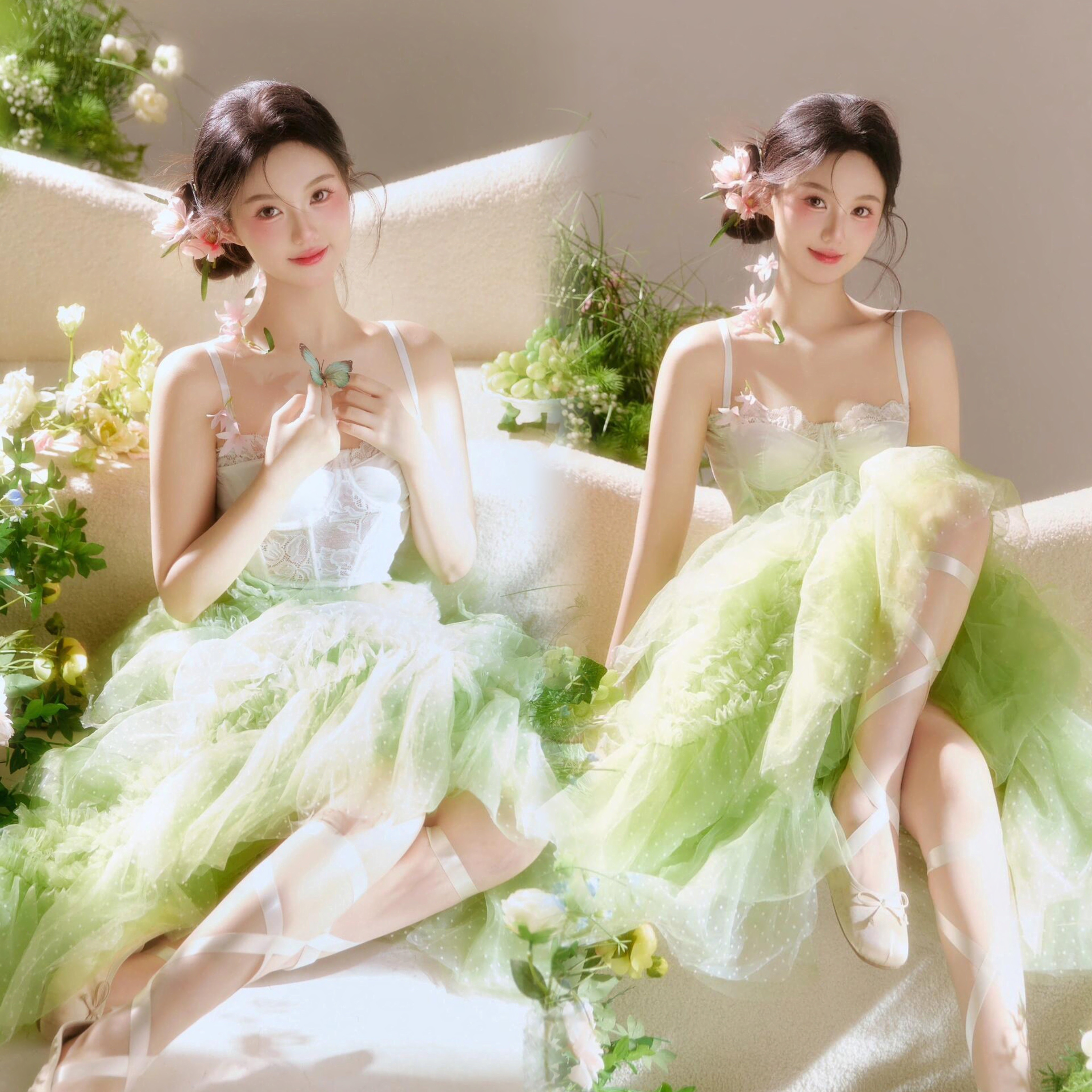 韩系小清新氛围感芭蕾清纯少女纯欲风个人肖像艺术照影楼摄影服装