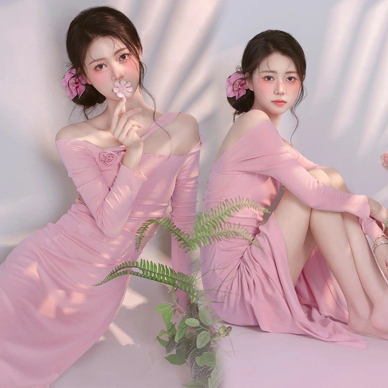 影楼新款拍照服装粉色可爱小清新连衣裙超仙纯欲风艺术照摄影裙,男装,其他民族服装,淘宝优惠券,粉丝福利购,淘宝优惠卷